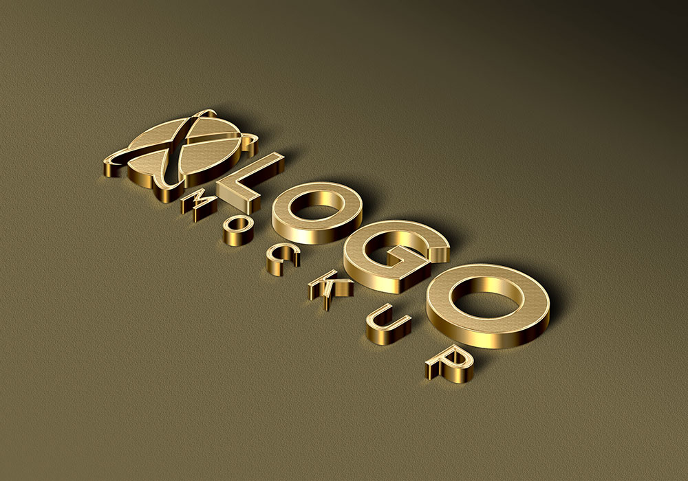 دانلود موکاپ طلایی لوگو به صورت لایه باز برای فتوشاپ